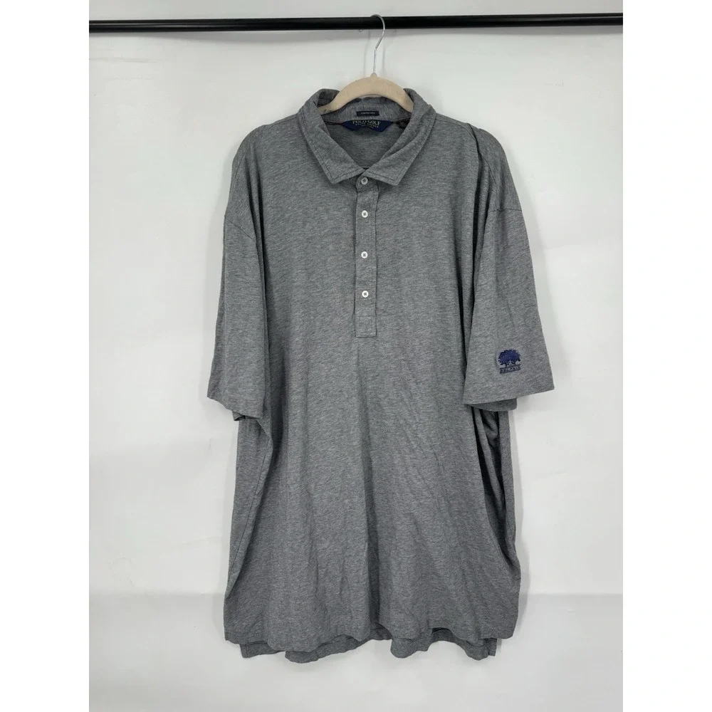 Polo Golf Ralph Lauren Stretch Lisle Grey Polo Shirt Men XXL Athletic Athleisure